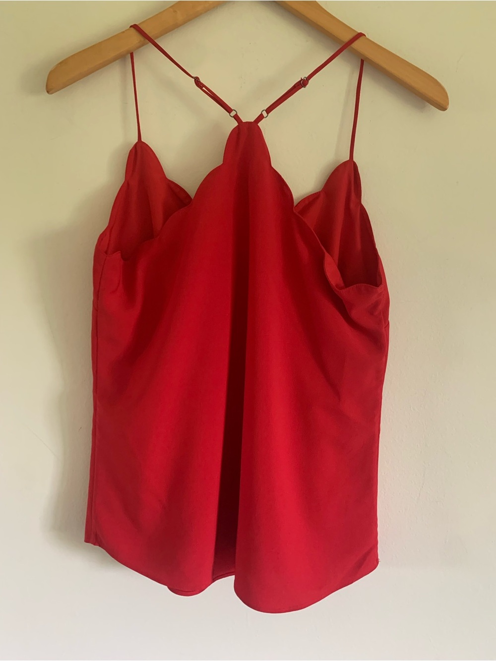 J.Crew Scallop Edge Racerback Camisole Tank Top Blouse, Red, 8 - Picture 6 of 15
